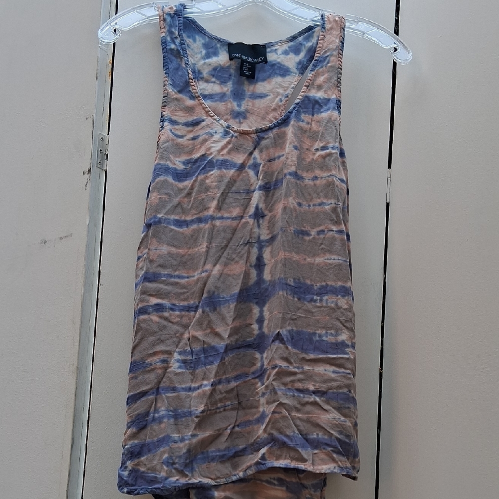 Cynthia Rowley Tie-Dye Blue and Tan Tank Top